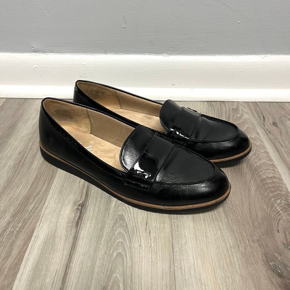 Life Stride Flats Women’s 9 Velocity 2.0 Zee Black Faux Patent Leather Slip On L